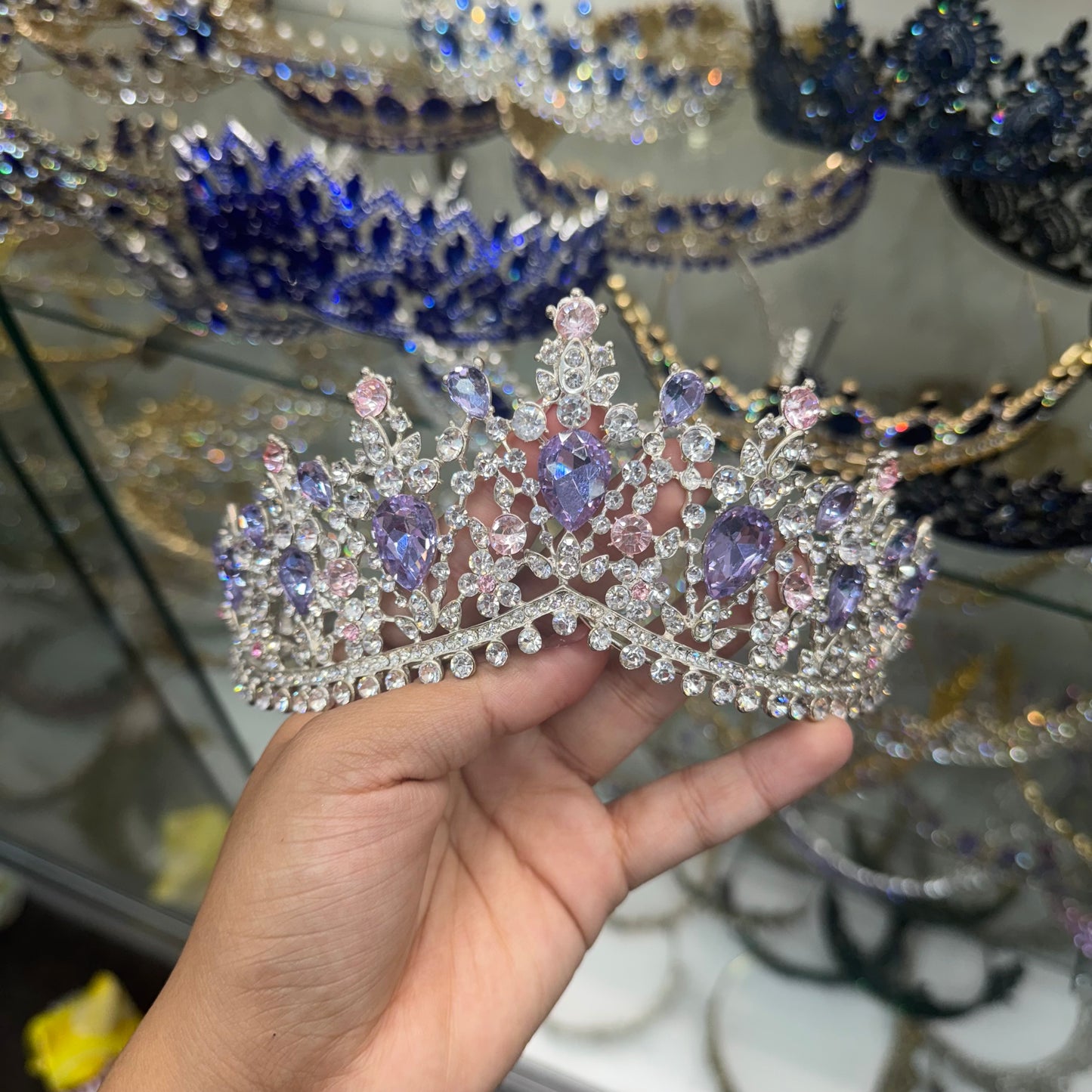 Lilac and Pink /Sliver Crown
