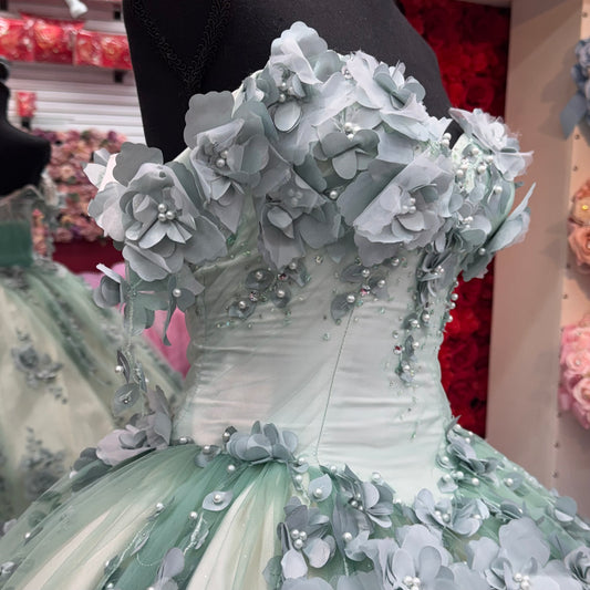 Flower Sage green dress