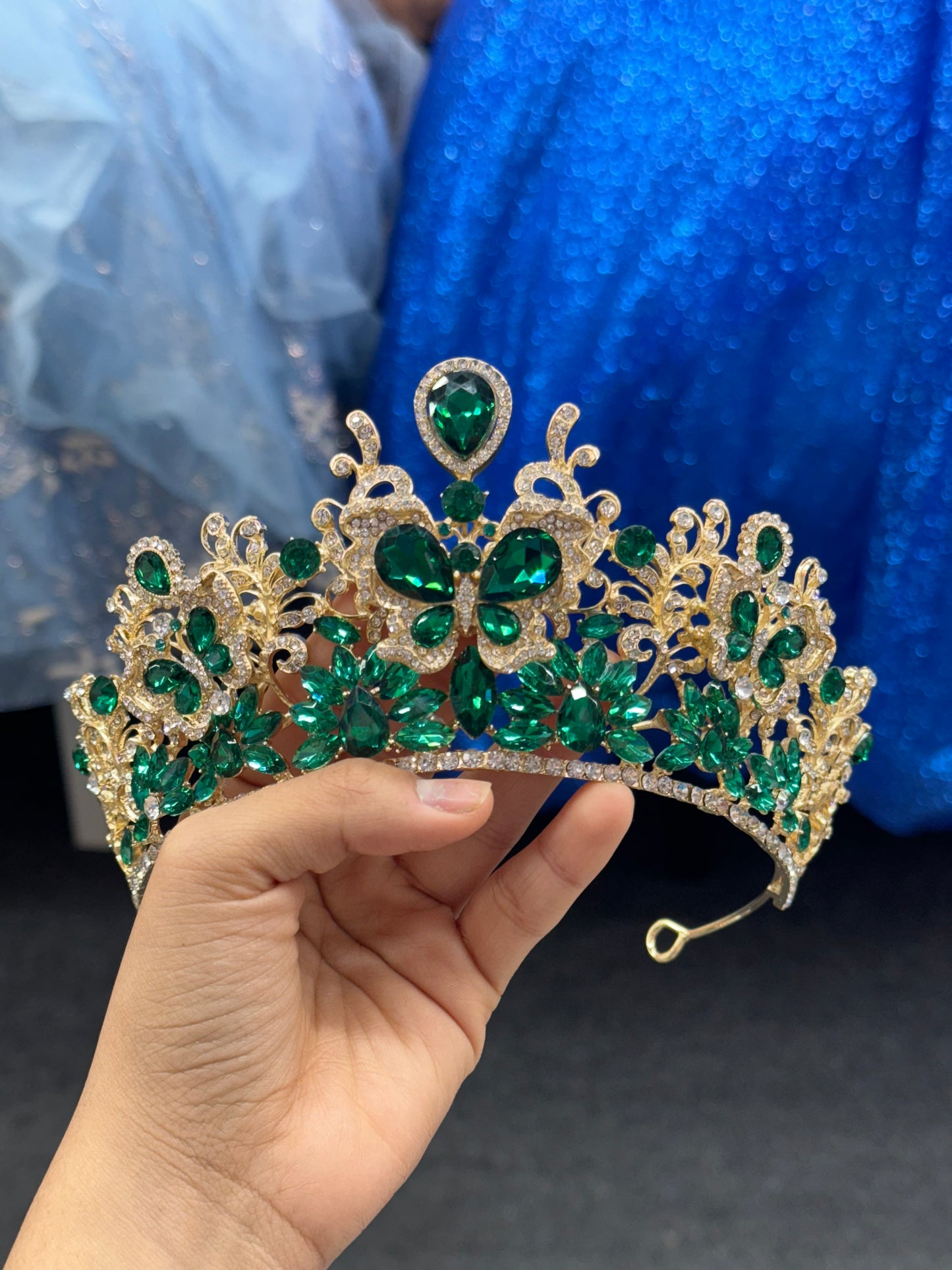 Butterfly Emerald Gold Crown