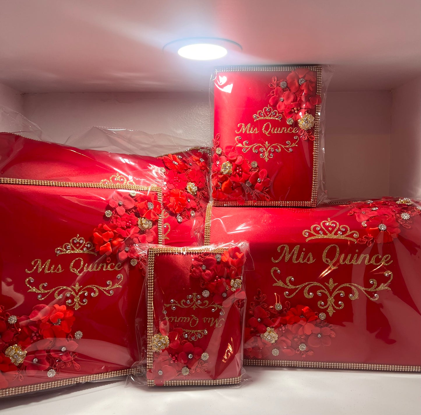 Red and gold accessories packet
