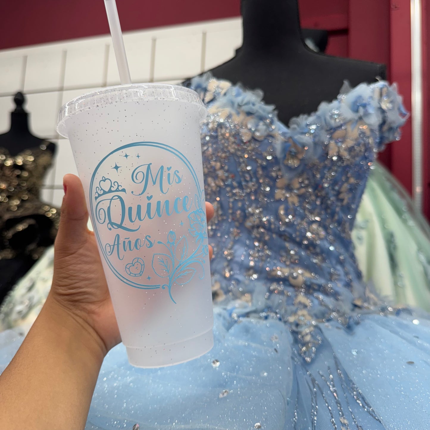 Mis Quince Años cups (baby blue) (12)