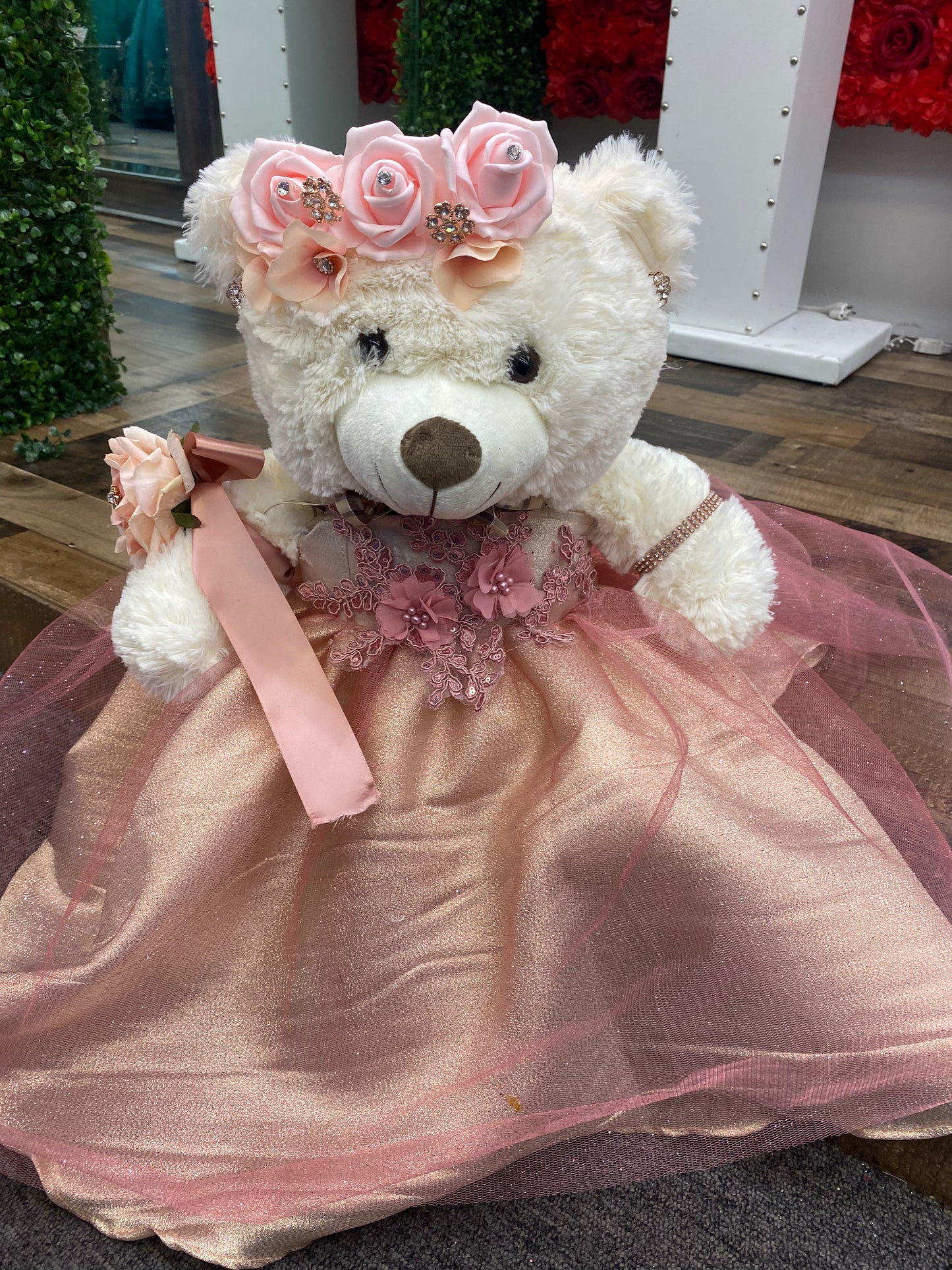 Rose gold teddy bear