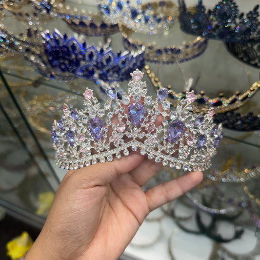 Lilac and Pink /Sliver Crown