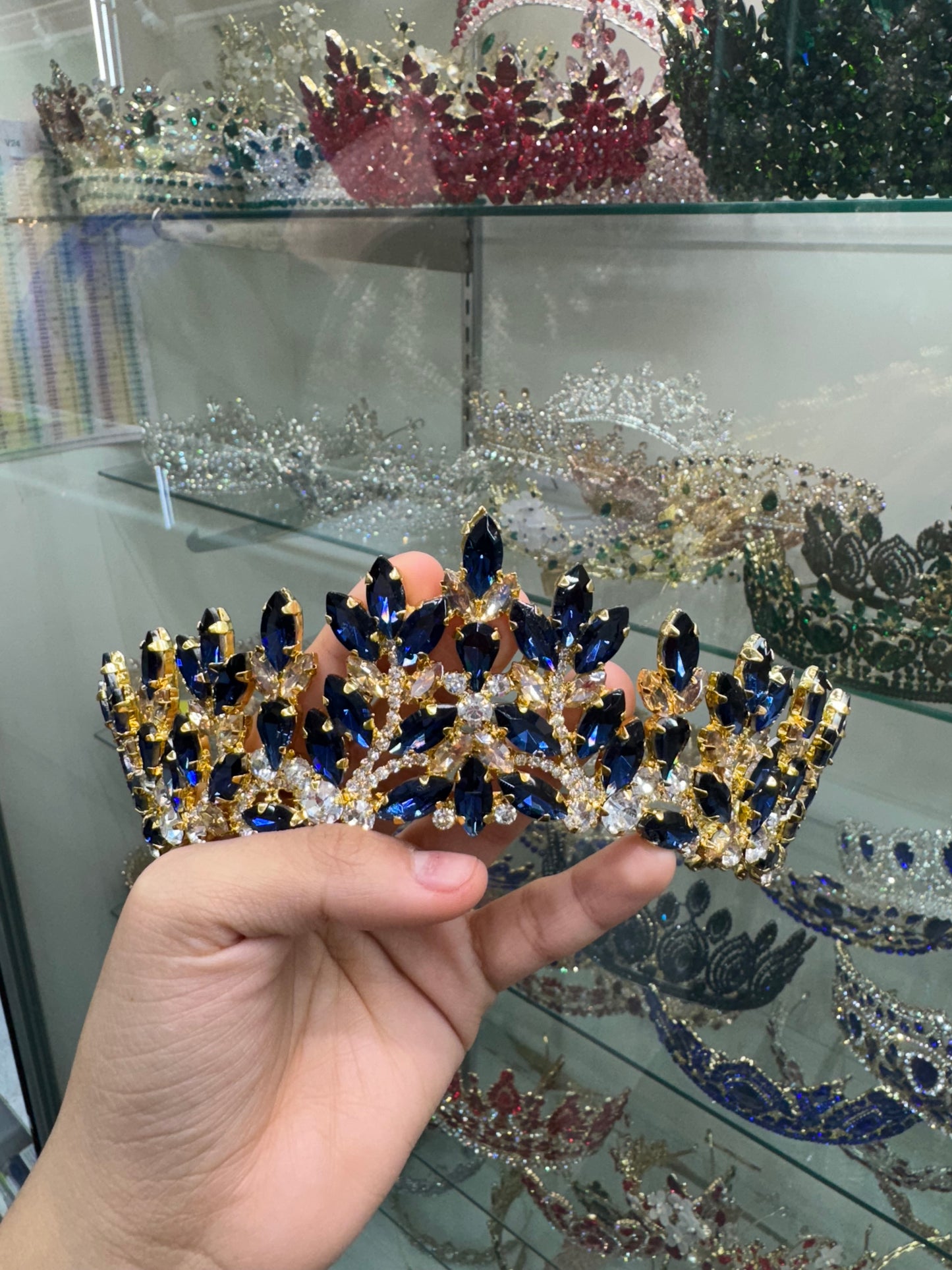 Navy blue gold crown