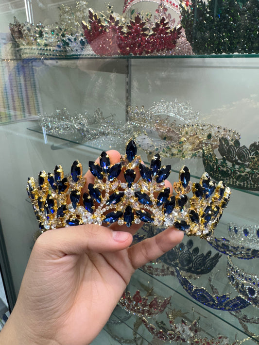 Navy blue gold crown