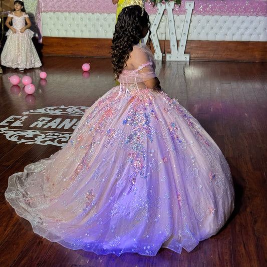 Pink Flower Sparkle Dress