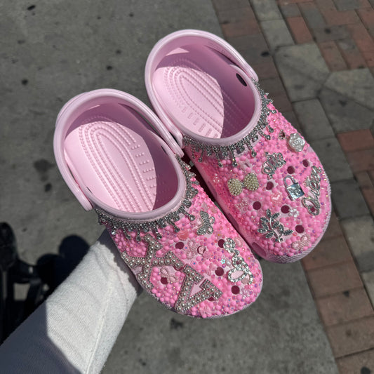 Pink Sparkle Crocs