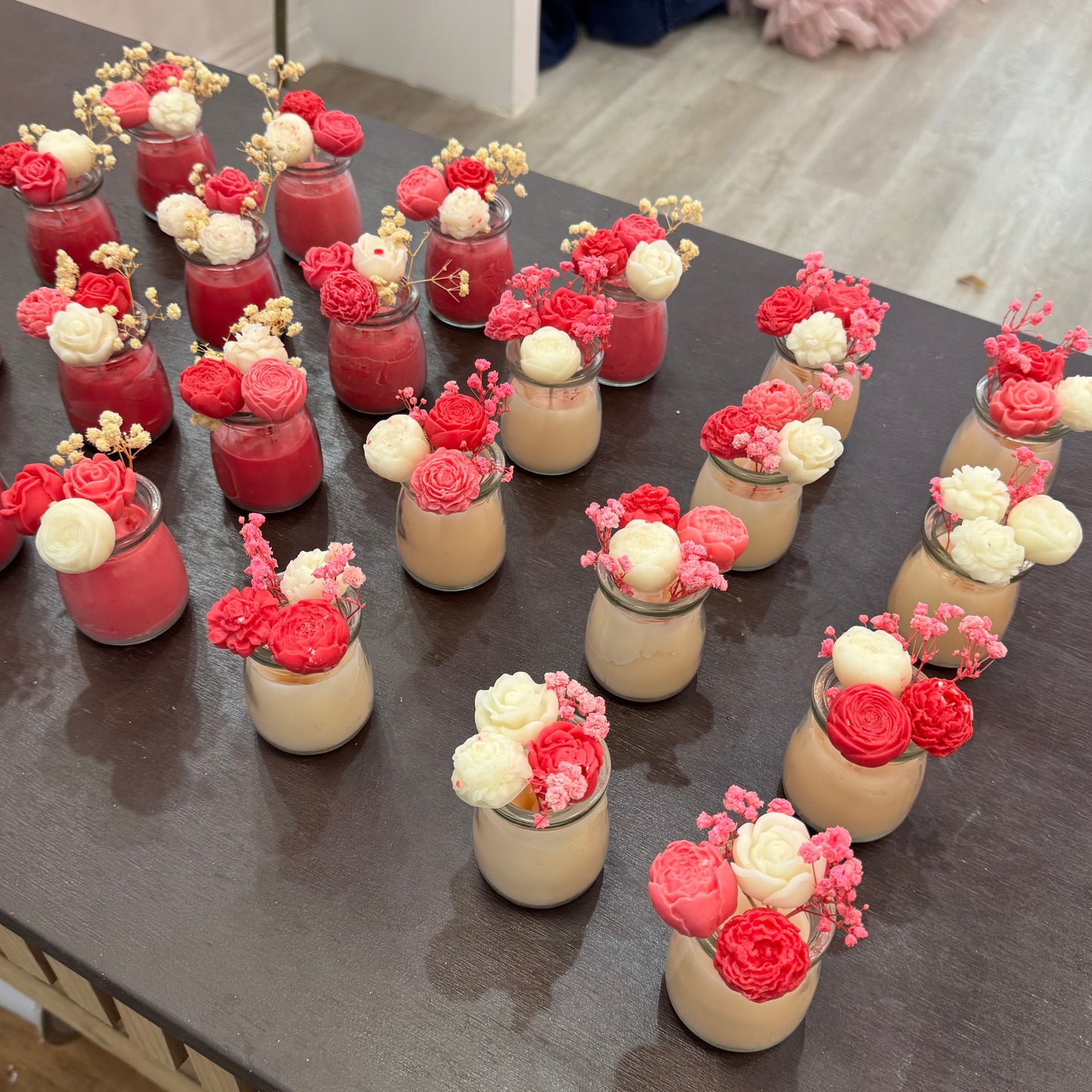 Candles (12) (pink , red , white)