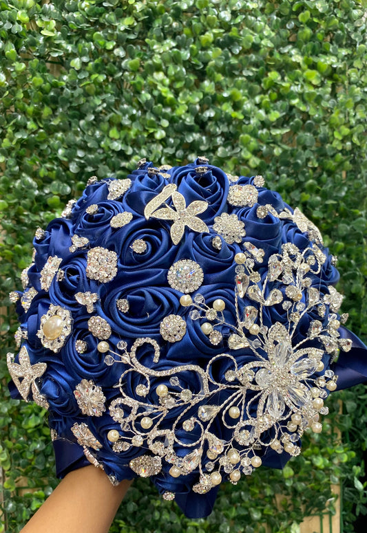 Royal Blue Ramo with sliver pins