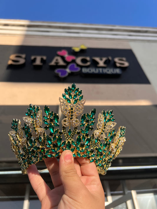 Hunter green with gold and butterfly’s 👑