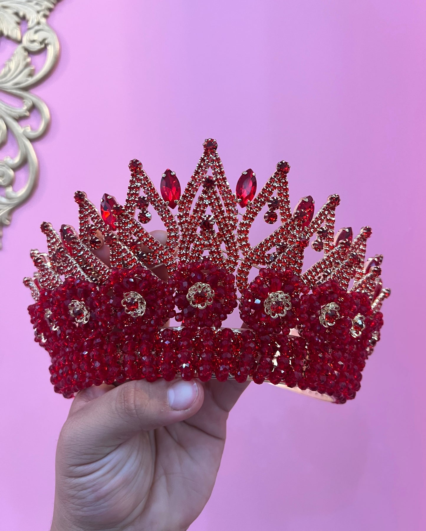 Red an gold crown