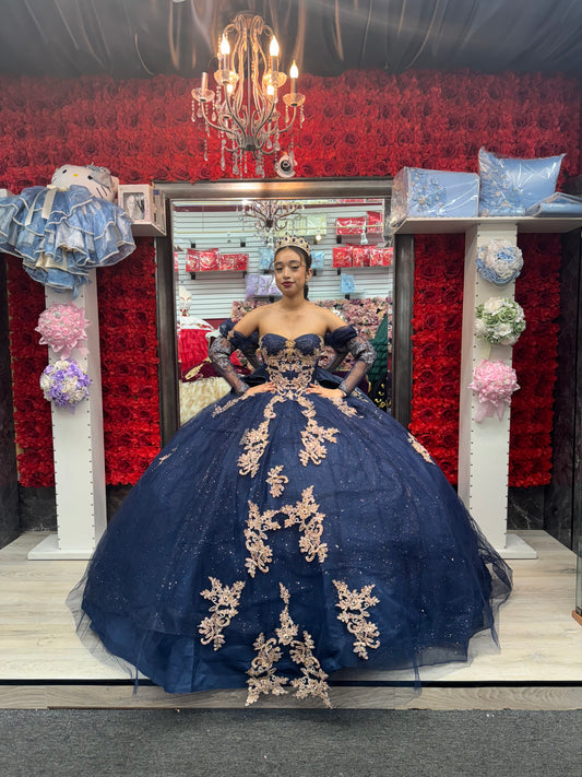 Navy and gold Dresse