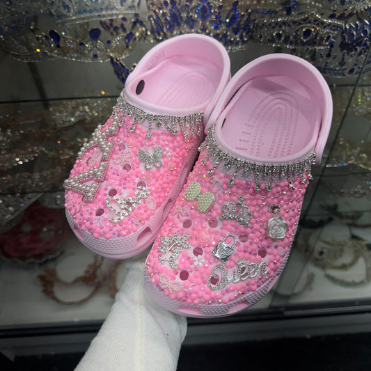 Pink Sparkle Crocs