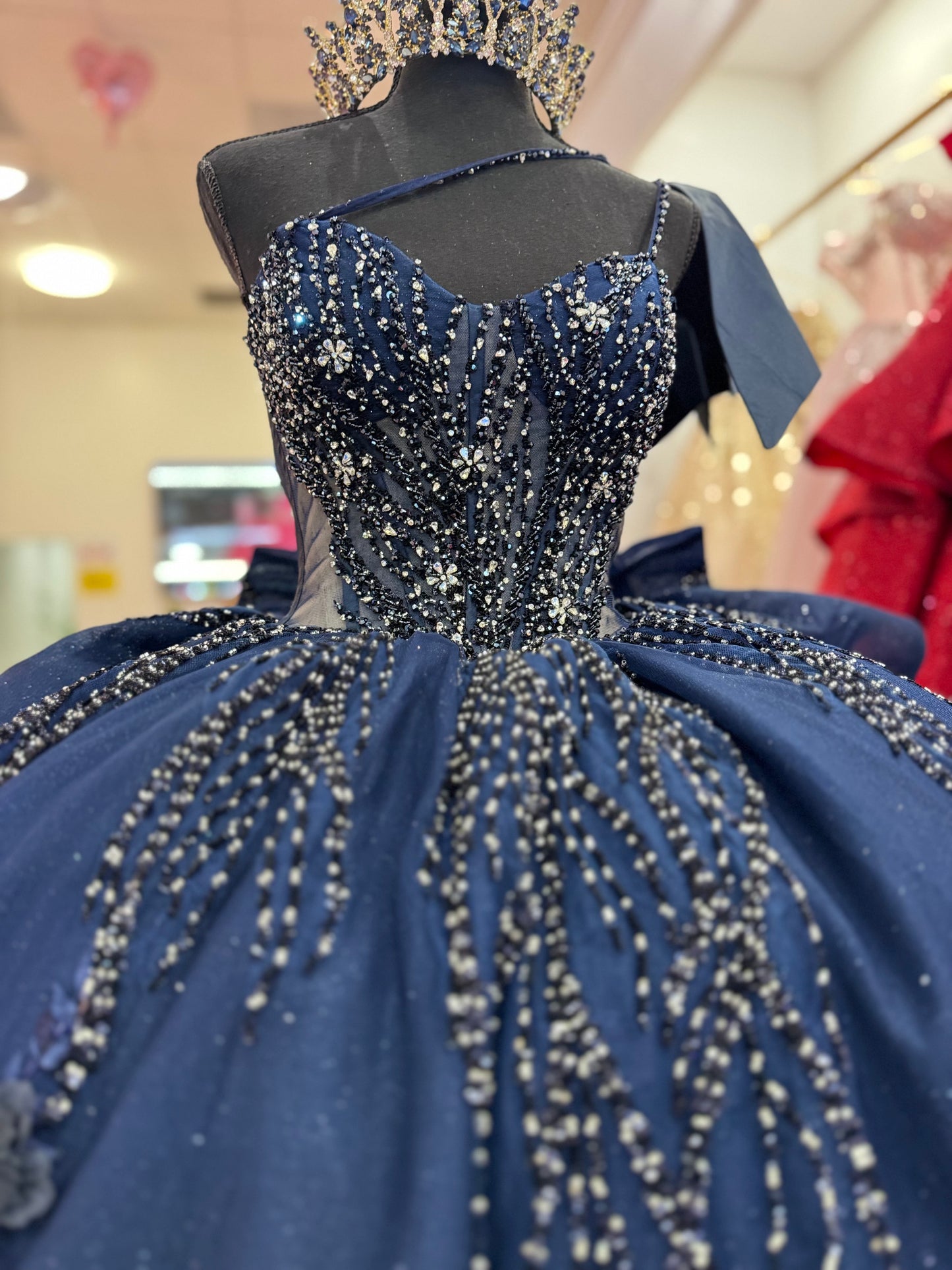 Navy blue dress with silver touches 👗