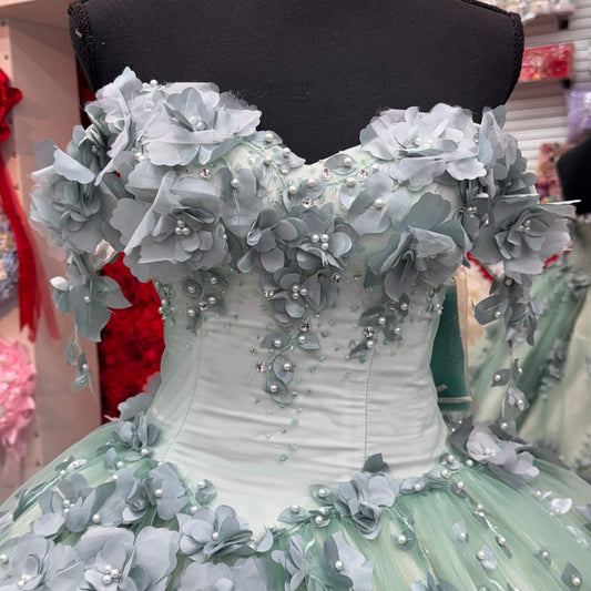 Flower Sage green dress