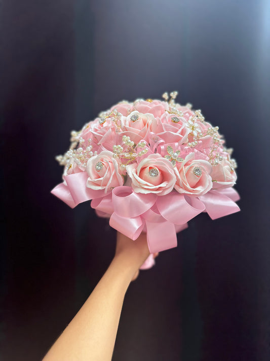 Pink ramo / gold gems