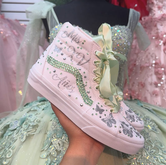 Sage green high top vans